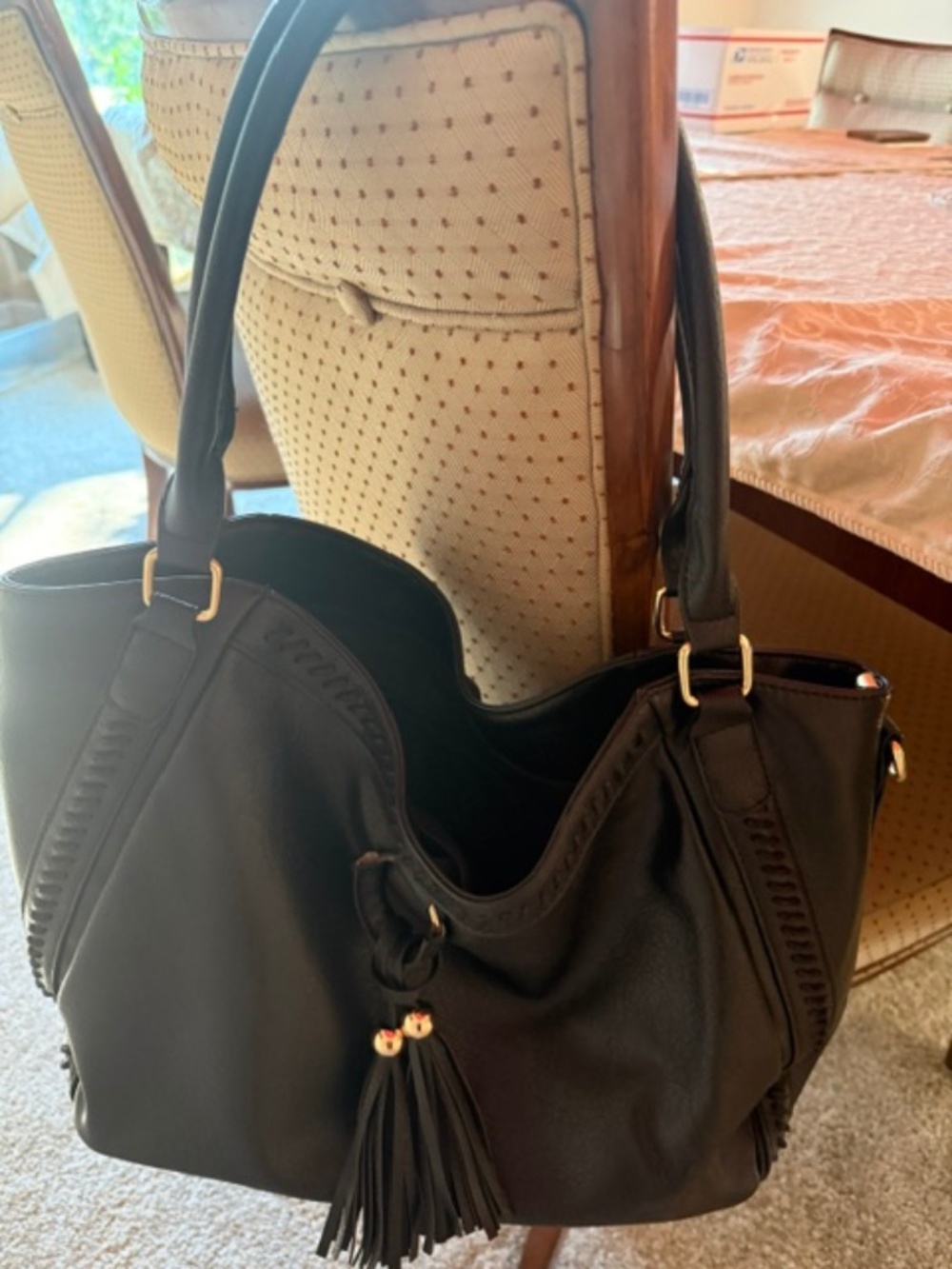 Black Leather Handbag - Graces Bags